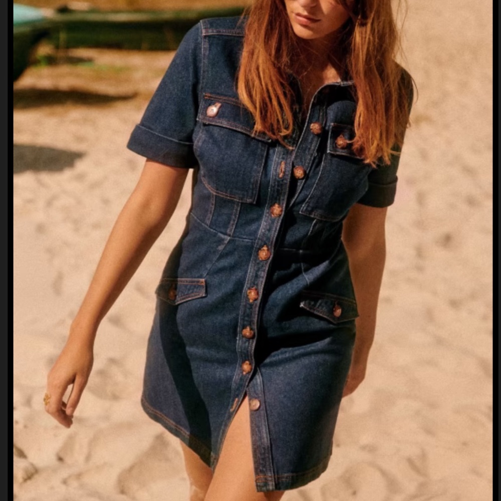 Sezane Denim Mini Dress - Blue